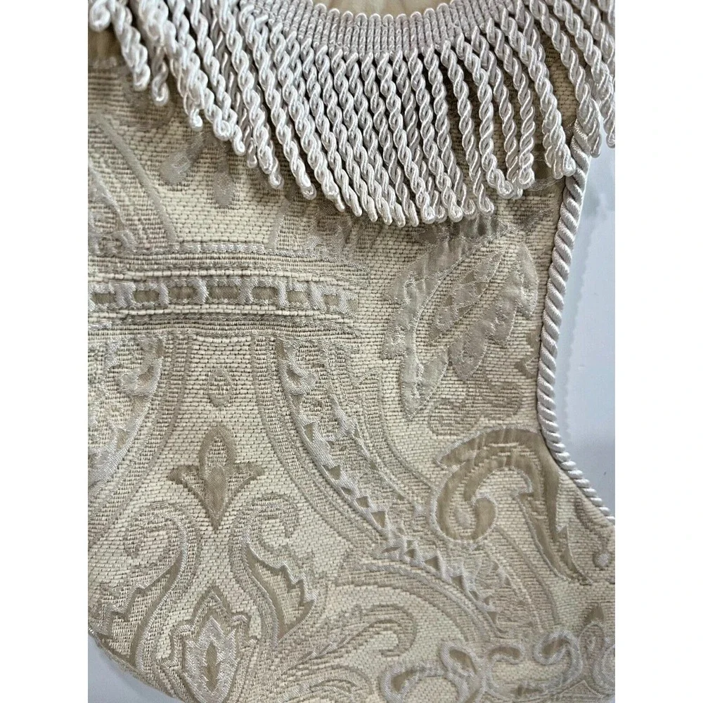 Brocade Christmas Stocking With Fringe Dillards 17